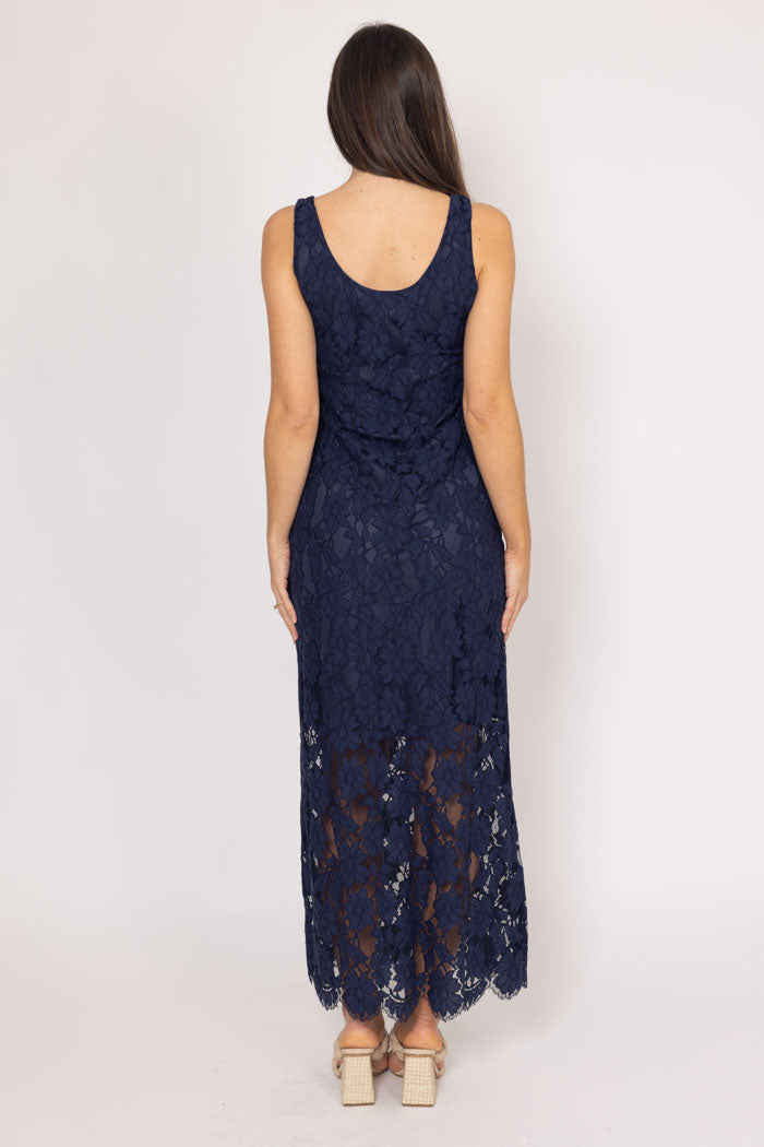 Courtney Lace Maxi Dress - Navy