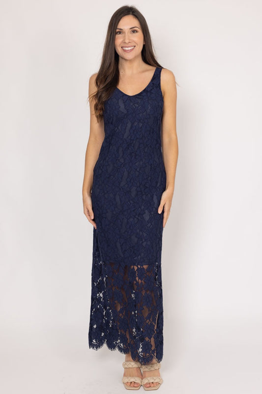 Courtney Lace Maxi Dress - Navy