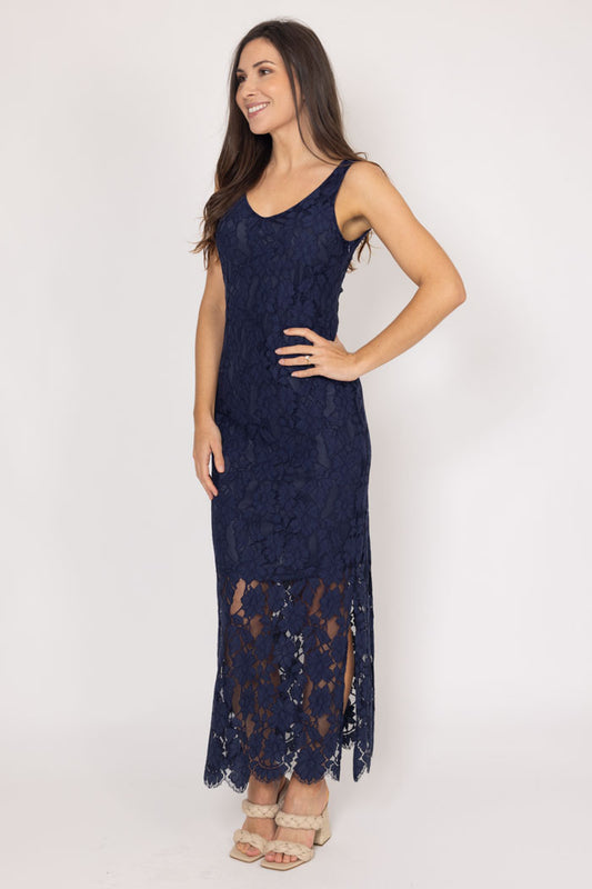 Courtney Lace Maxi Dress - Navy