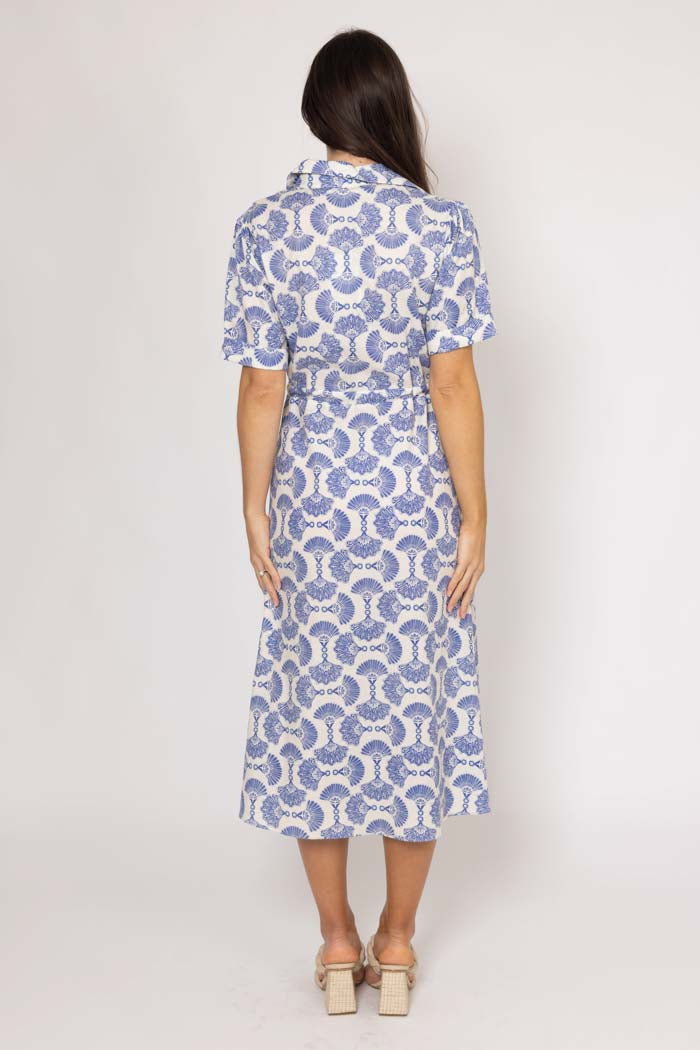 Kayden Shirt Dress - Blue Print