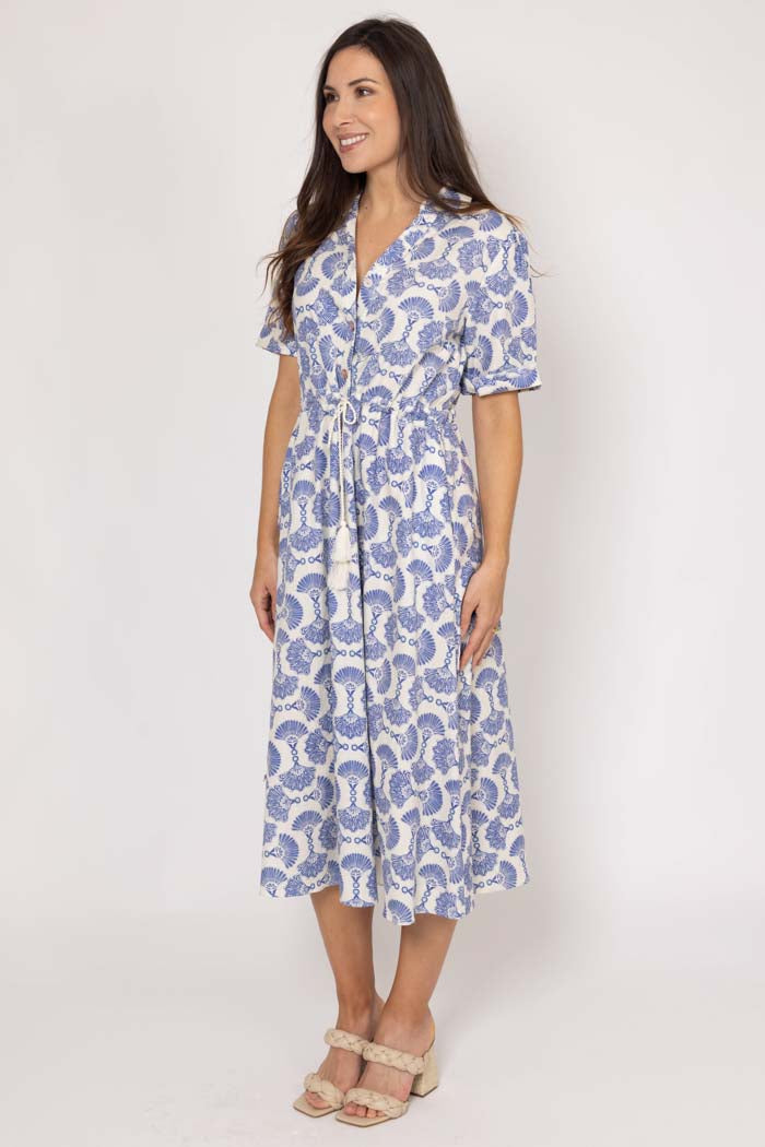 Kayden Shirt Dress - Blue Print