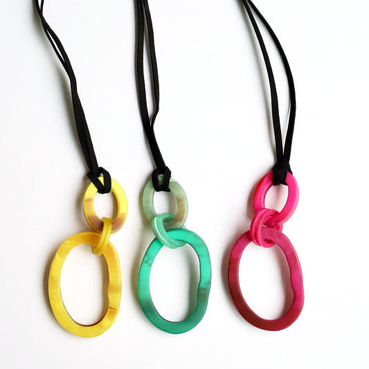Triple Loop Resin Pendant Necklace