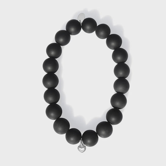 Black Onyx Bead Stretchy Bracelet