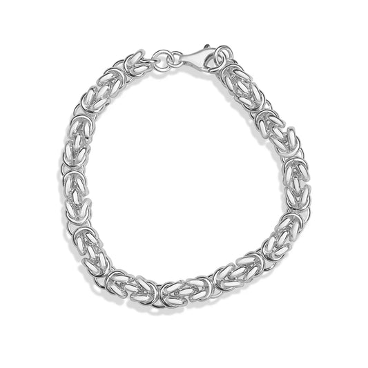 Bijoux -Silver Byzantine Curve Large Link Bracelet