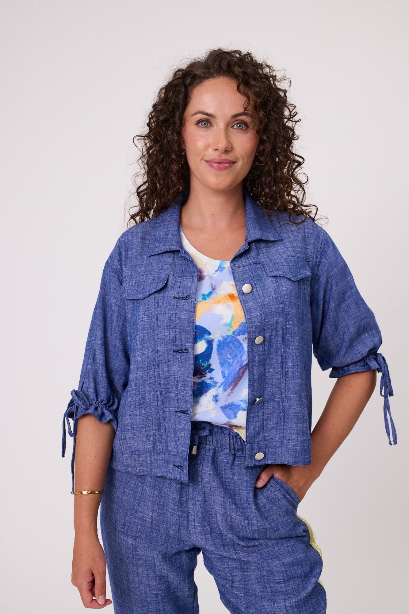 Venice Linen Jacket - Denim