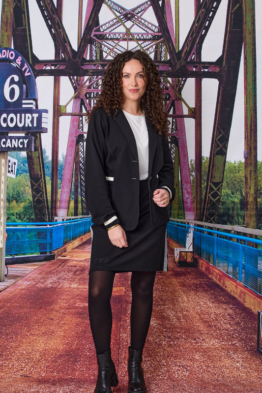 Stripe Trim Jacket - Black