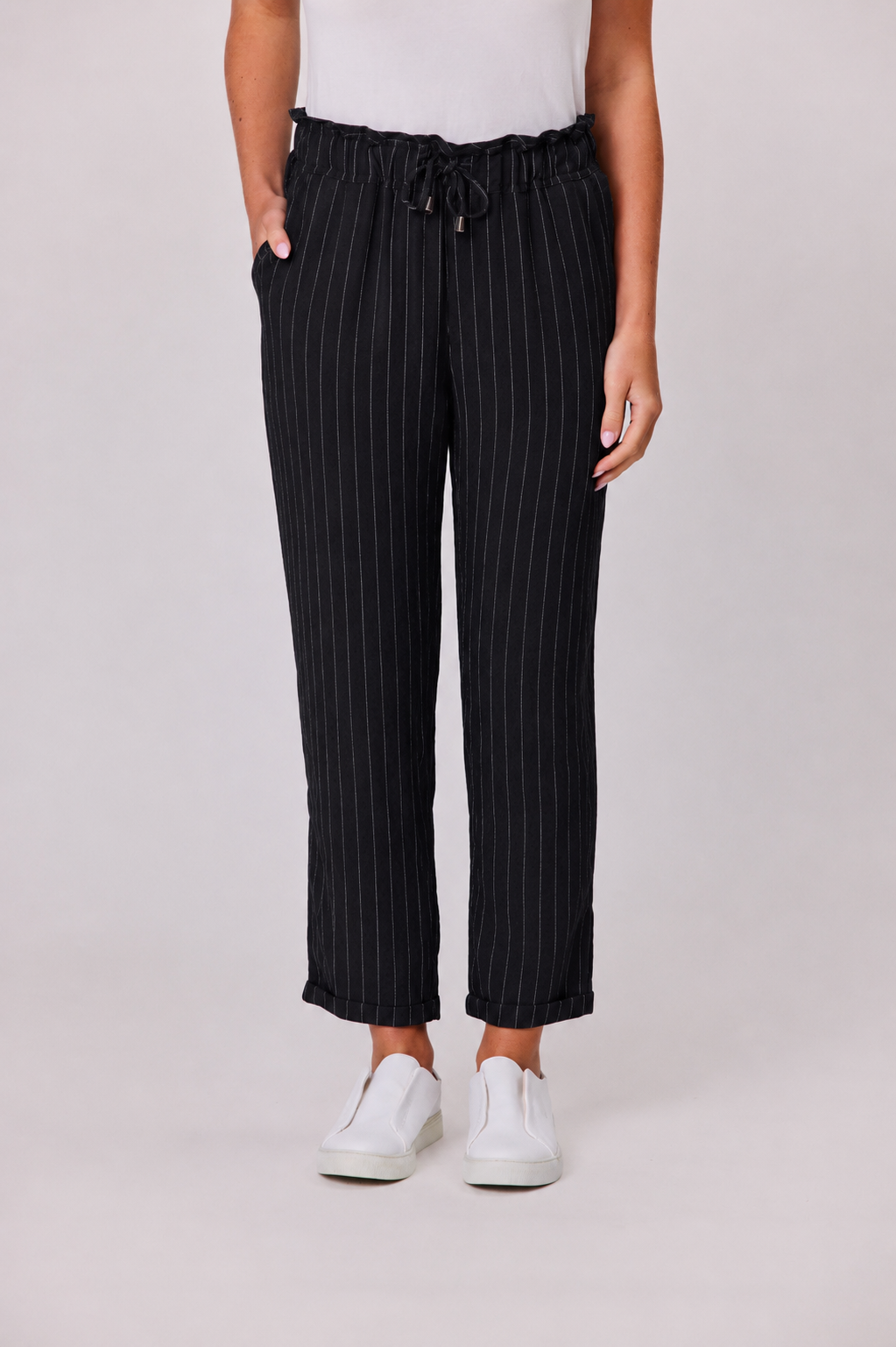 Haven Stripe Pant - Black