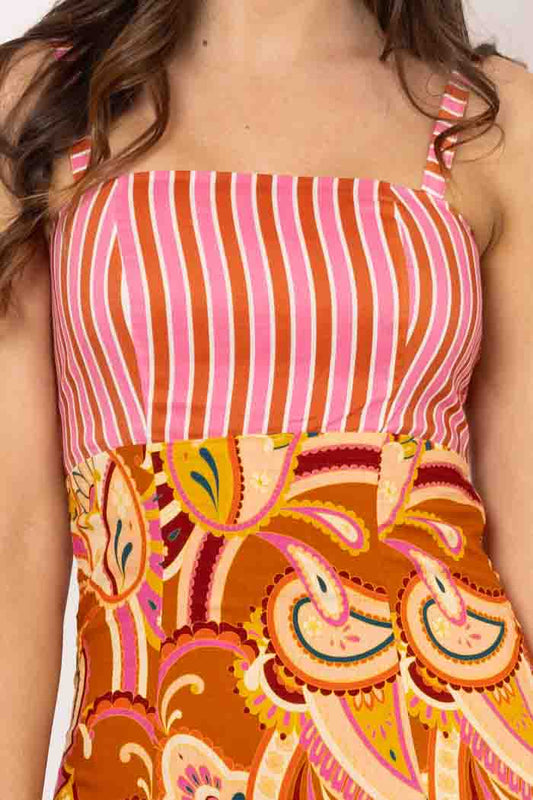 Natalie Dress - Rust Paisley