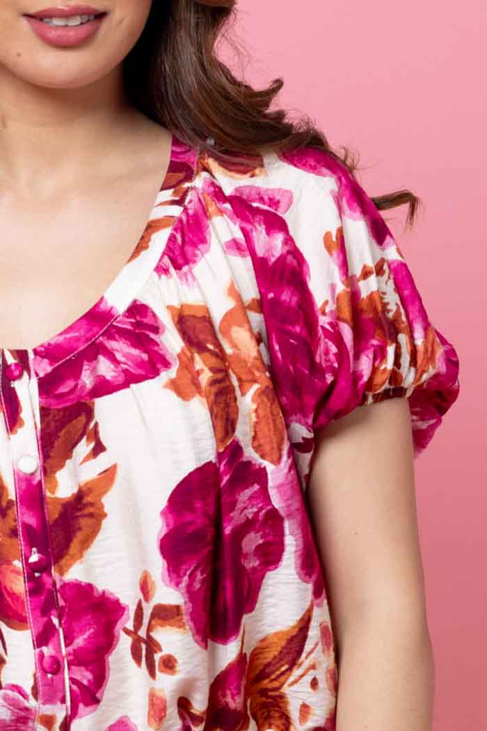 Paloma Blouse - Pink Floral