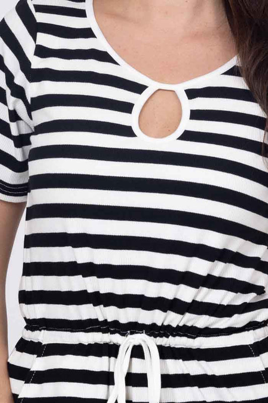 Brodie Stripe Dress - Black/White