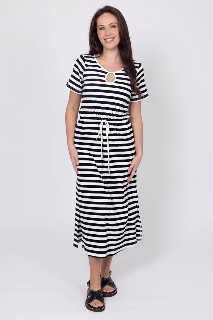Brodie Stripe Dress - Black/White