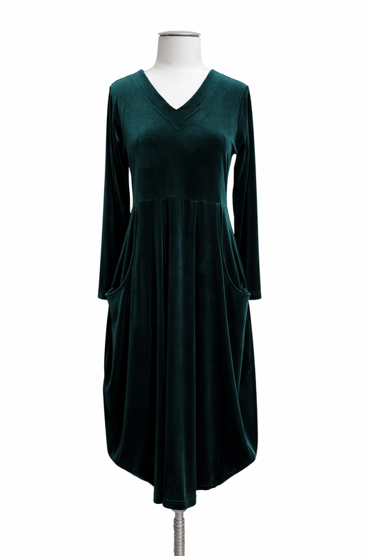 Bittermoon Velvet Carly Dress - Bottle Green