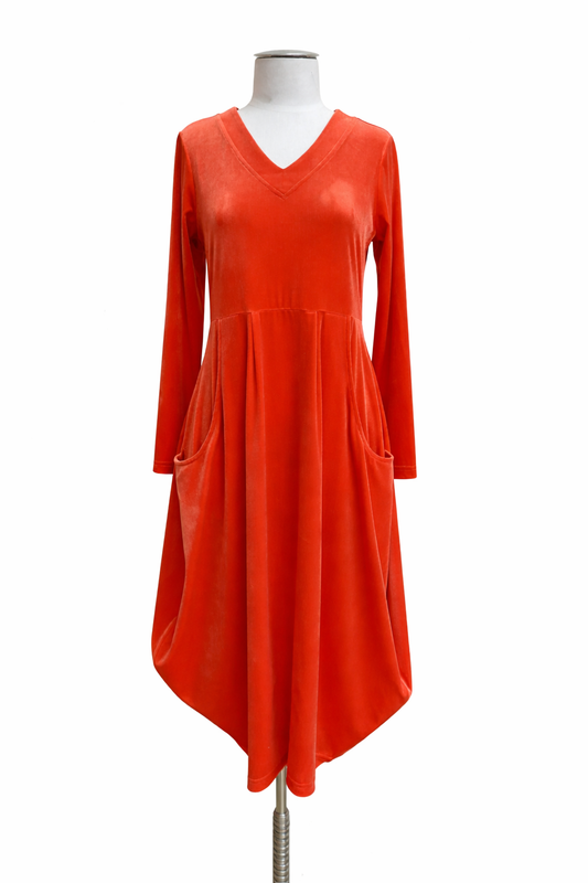 Bittermoon Velvet Carly Dress - Orange
