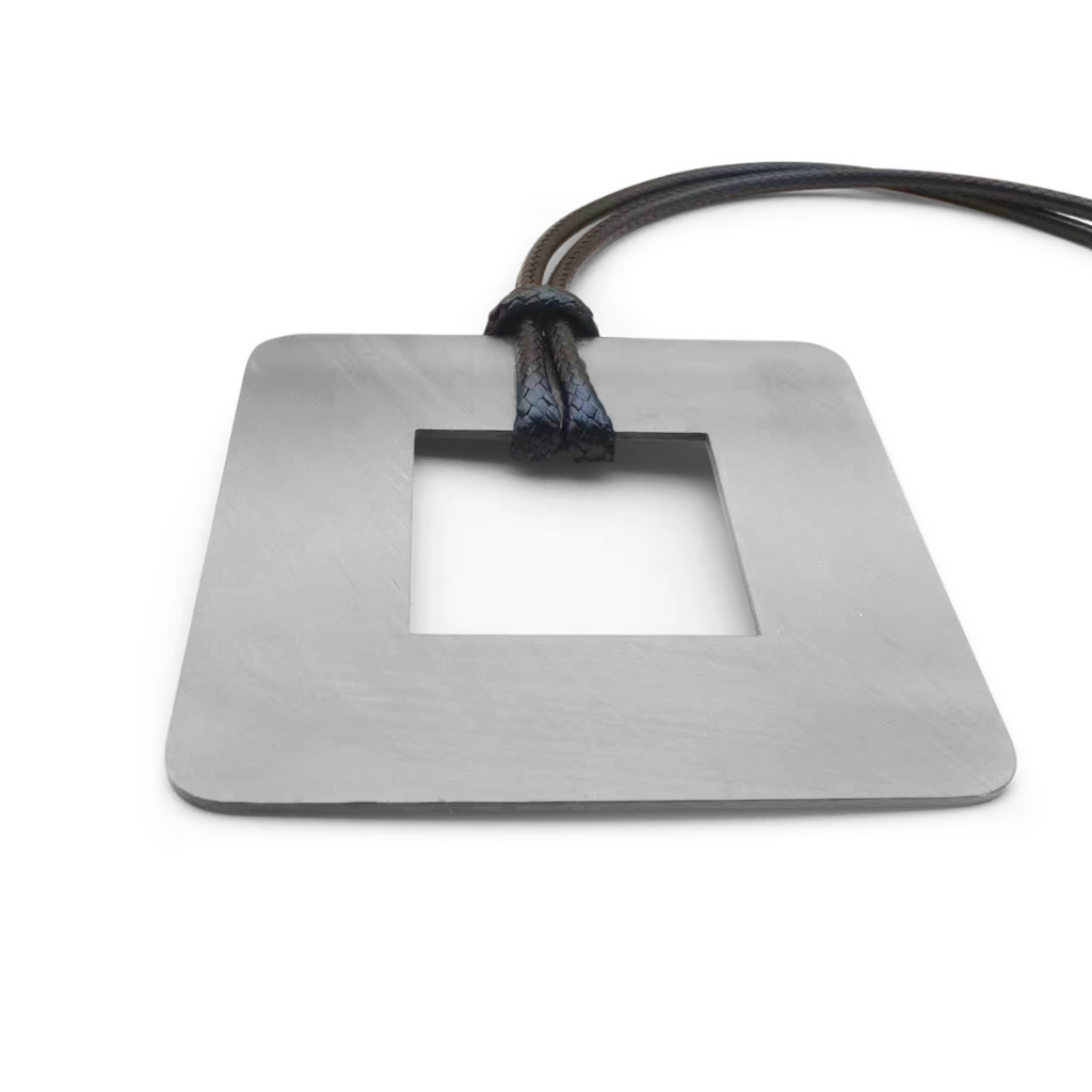 Carre Square Leather Necklace