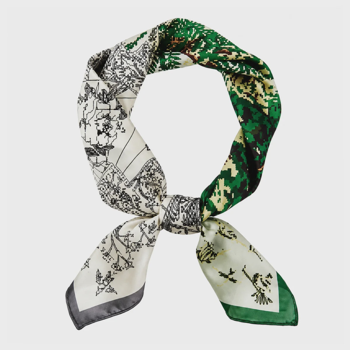 CARTER Green & White Time Scarf