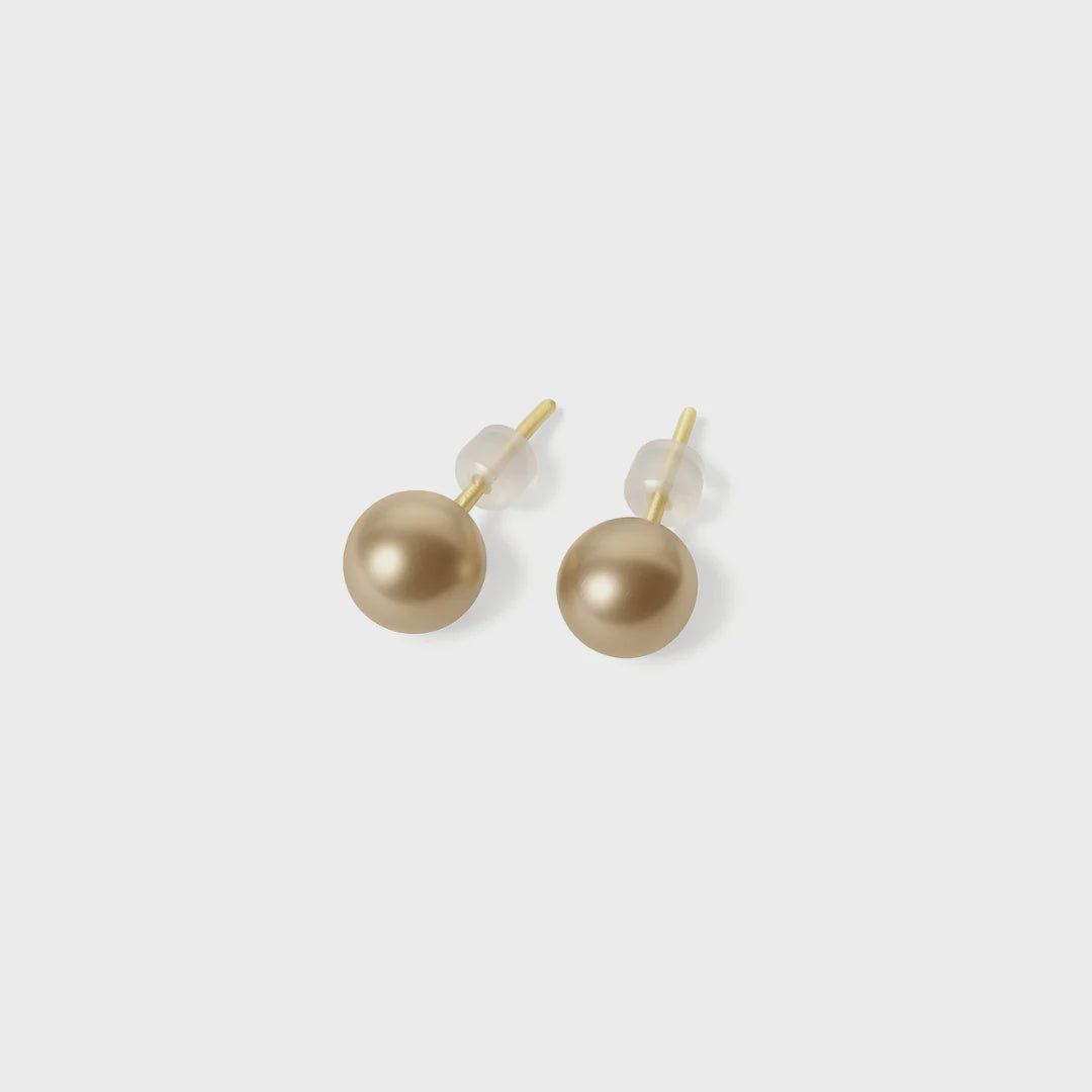Perle Large Champagne Pearl Studs