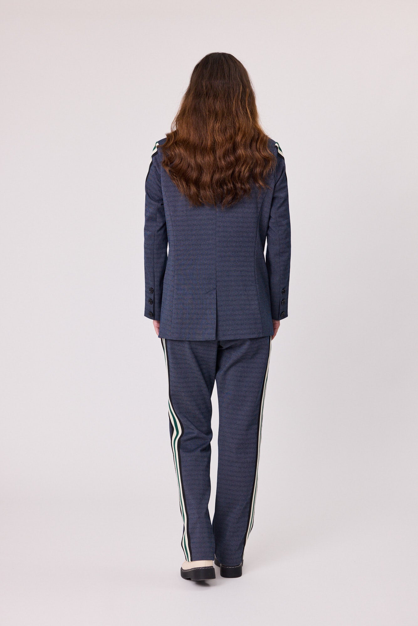 Cleo Stripe Trim Jacket - Navy