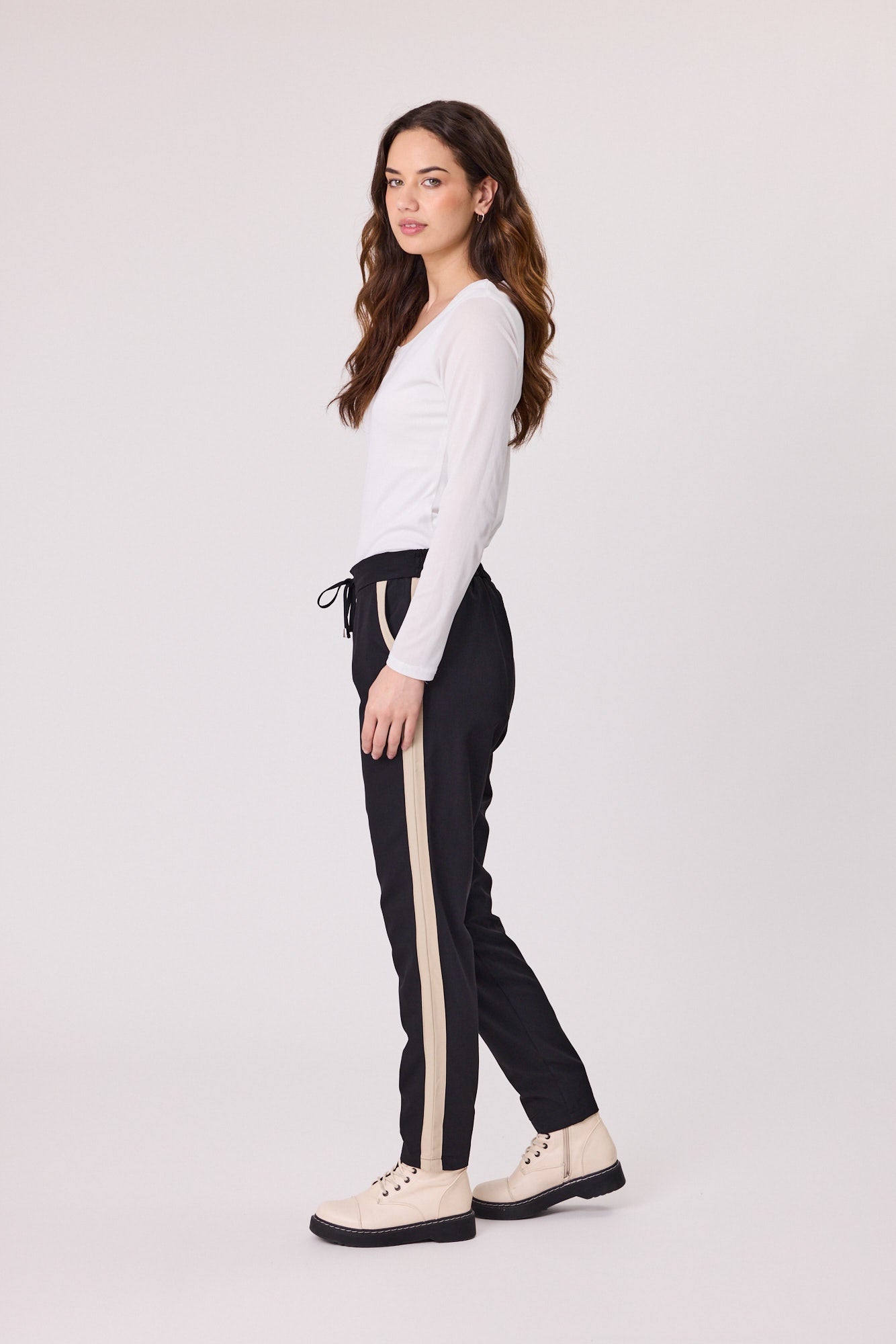 Sloane Side Stripe Pant - Black/Stone