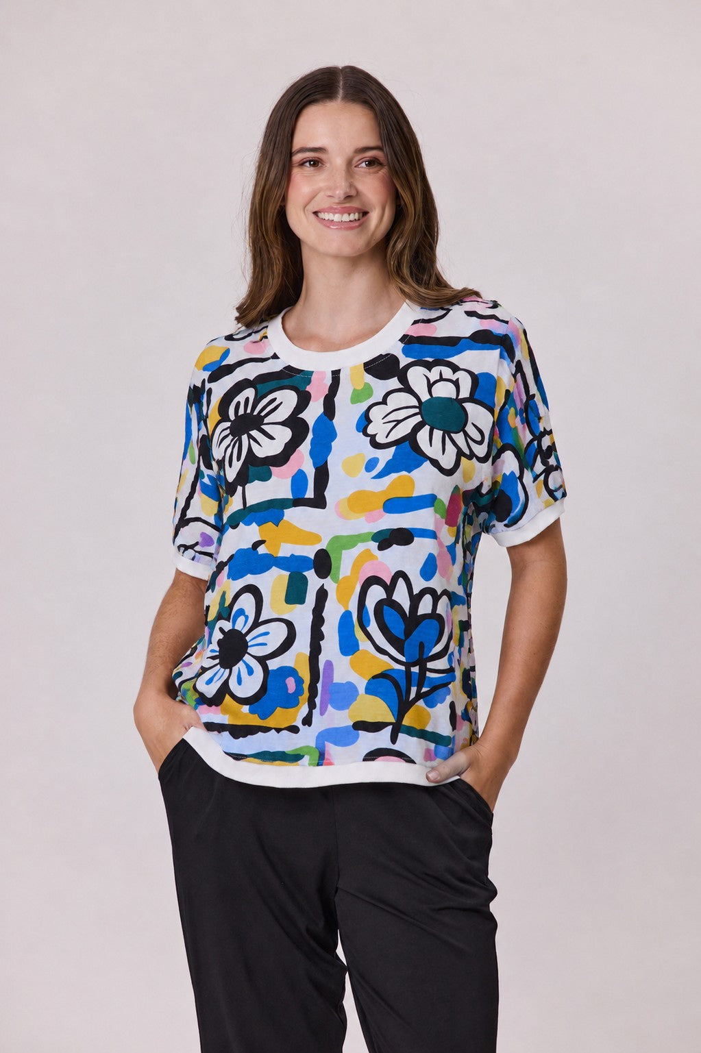 Groovy Garden Top - Cobalt