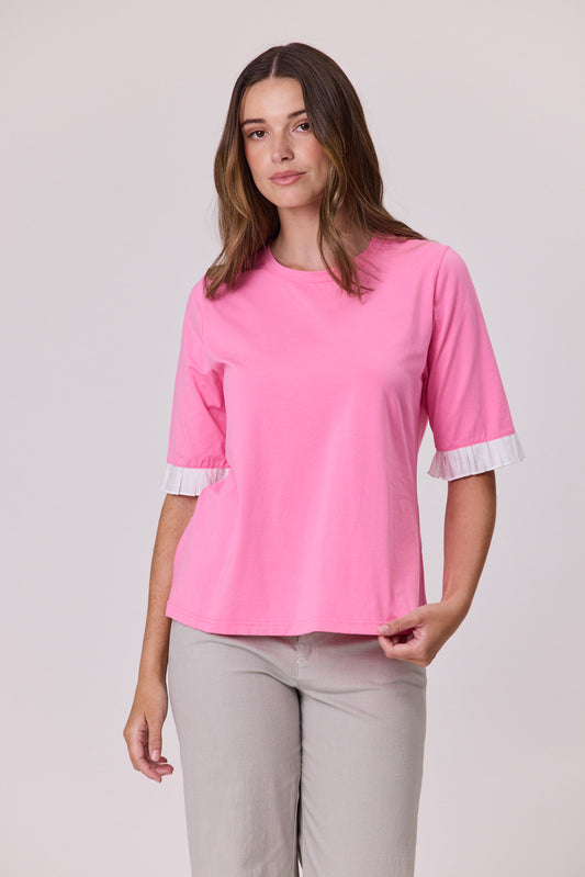 Ruffle Sleeve Cotton Tee