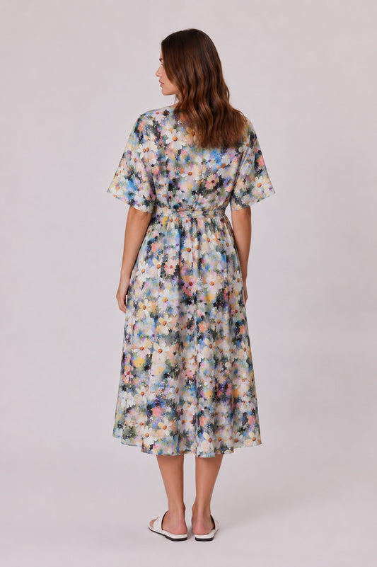 Sugar Bloom Print Dress - Green