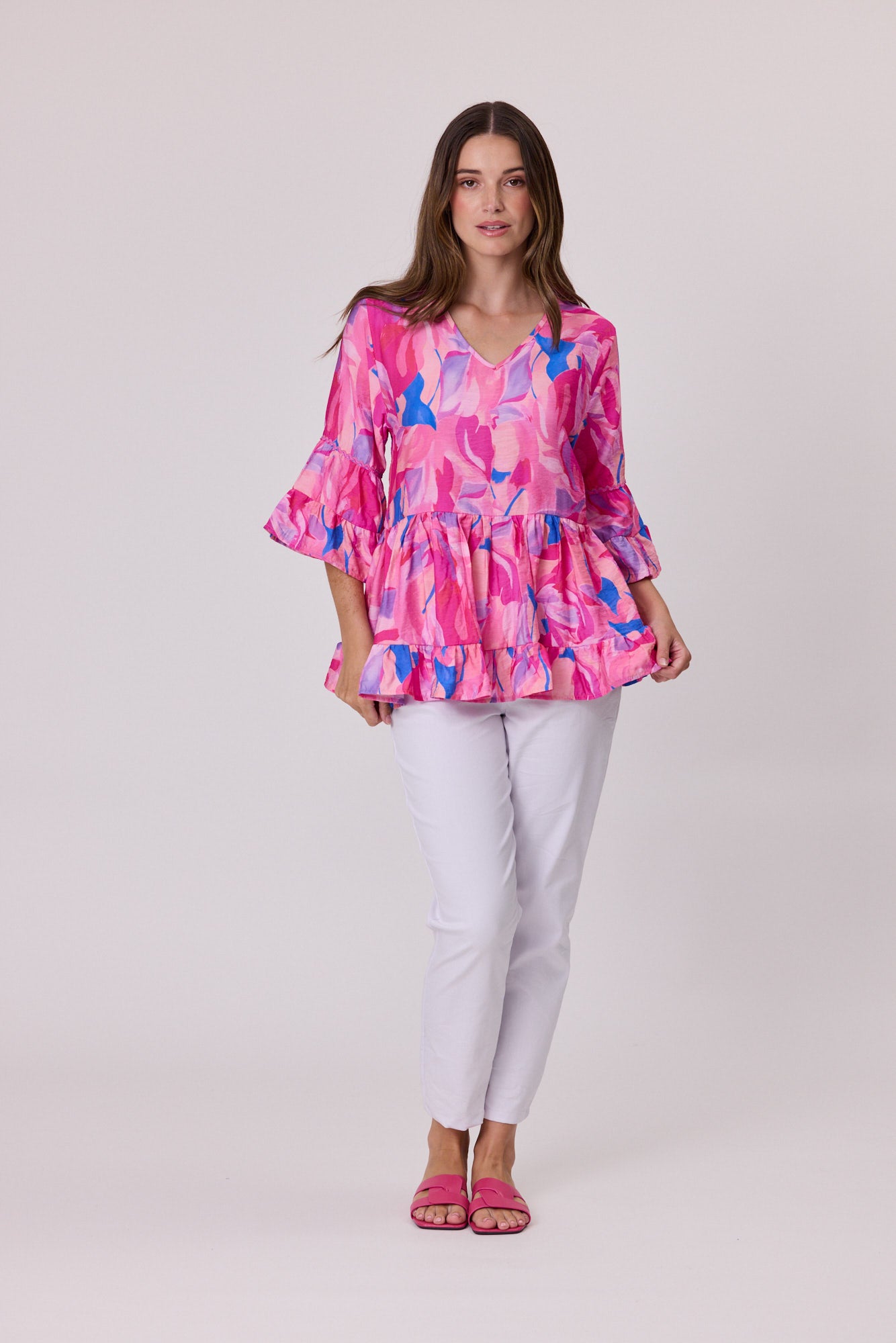 Ricrac Trim Top -Pink