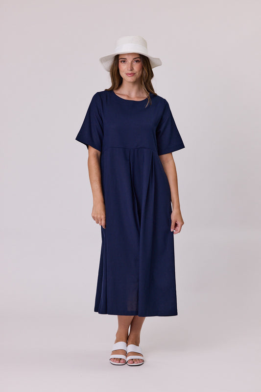 Havana Linen Mix Long Dress