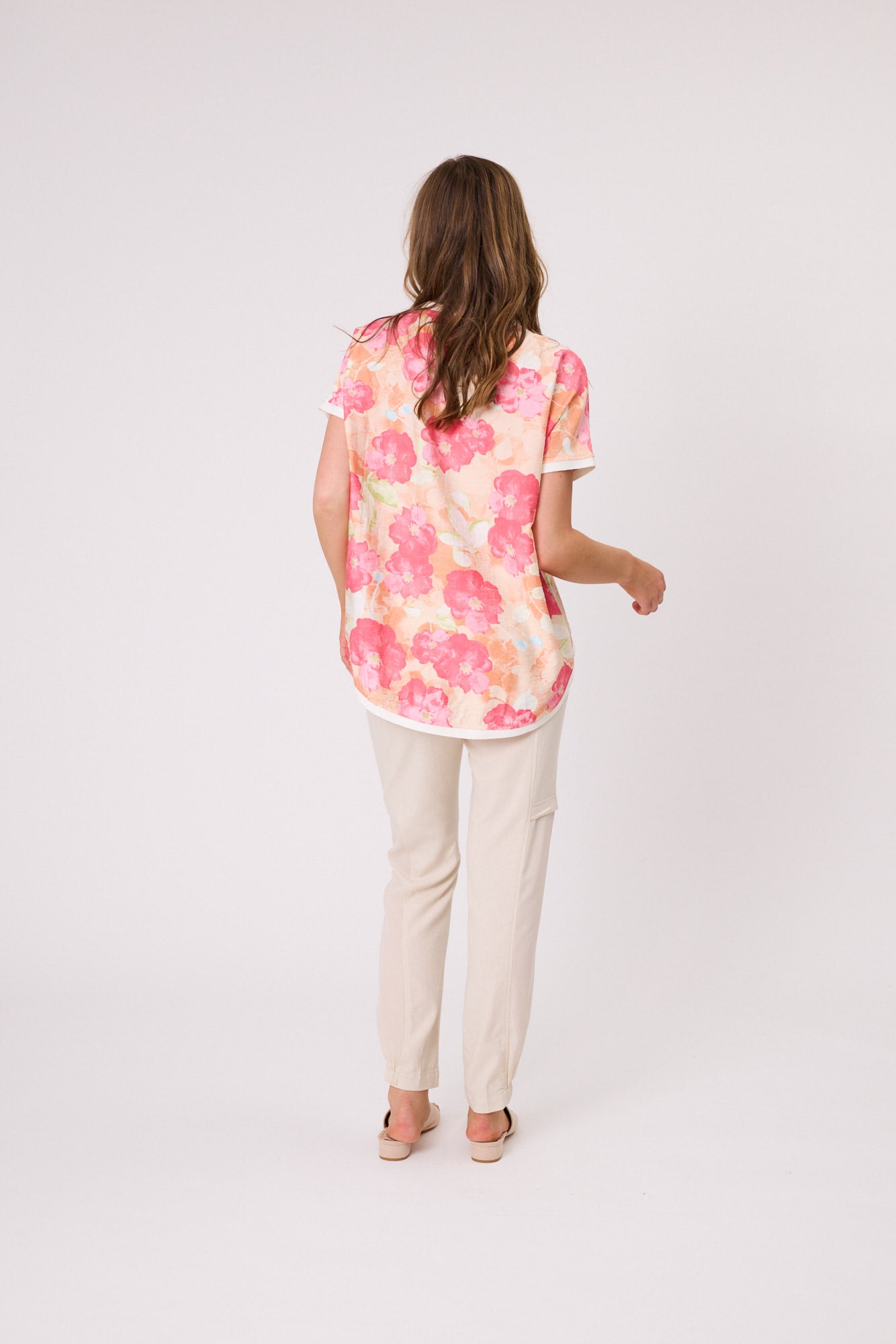 Riley Printed Top - Coral