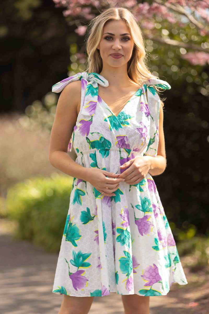 Dahlia Mini Dress Embroidered