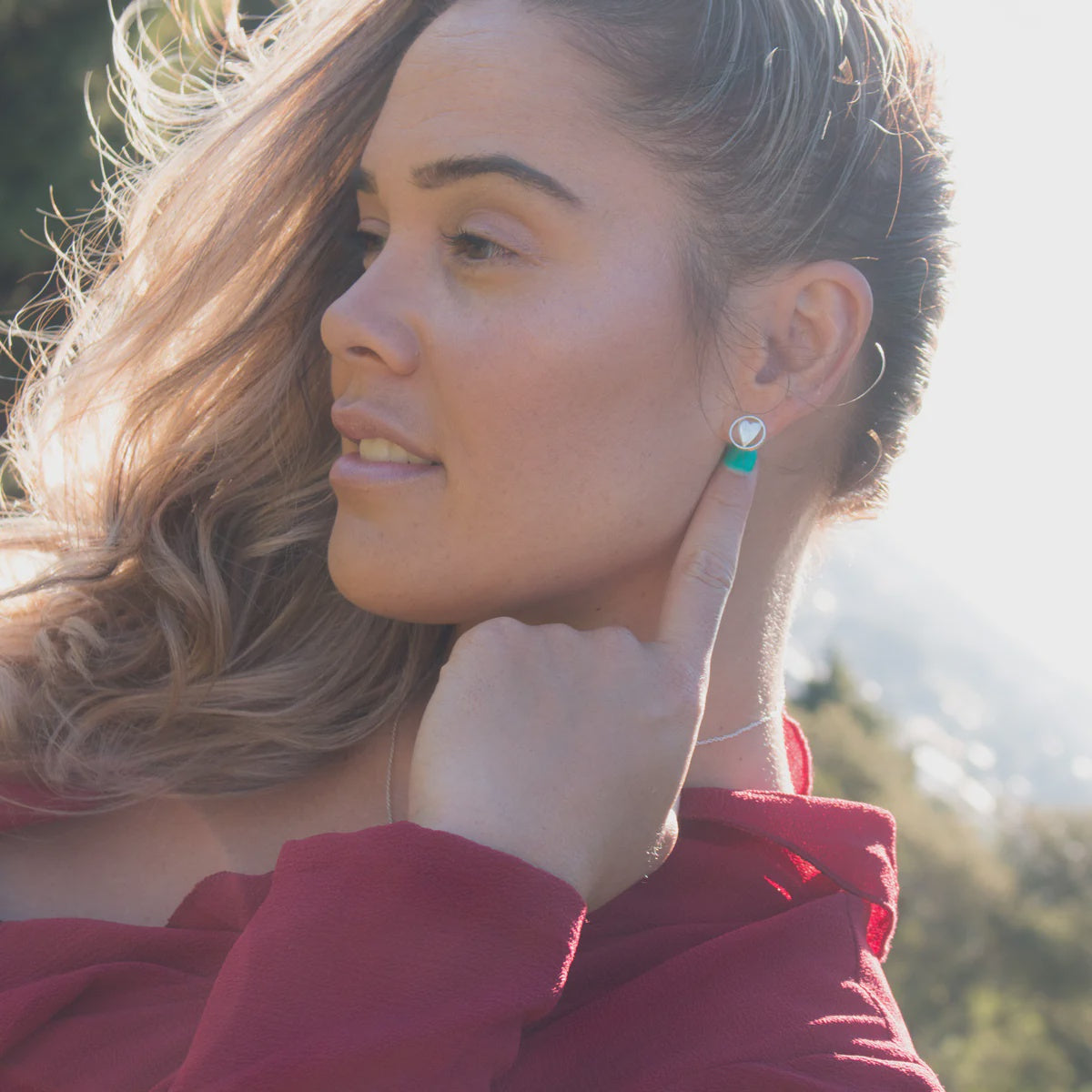 The Heart Series Captured Stud Earrings.