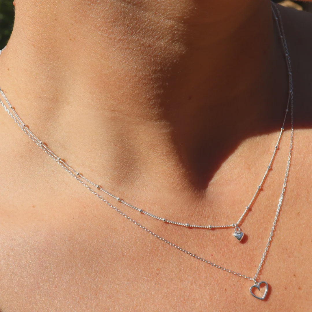 The Heart Series Double Chain Heart Necklace