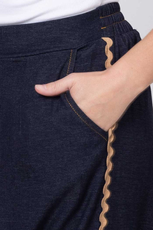 Nate Dark Denim Pant - Caramel Ric Rac