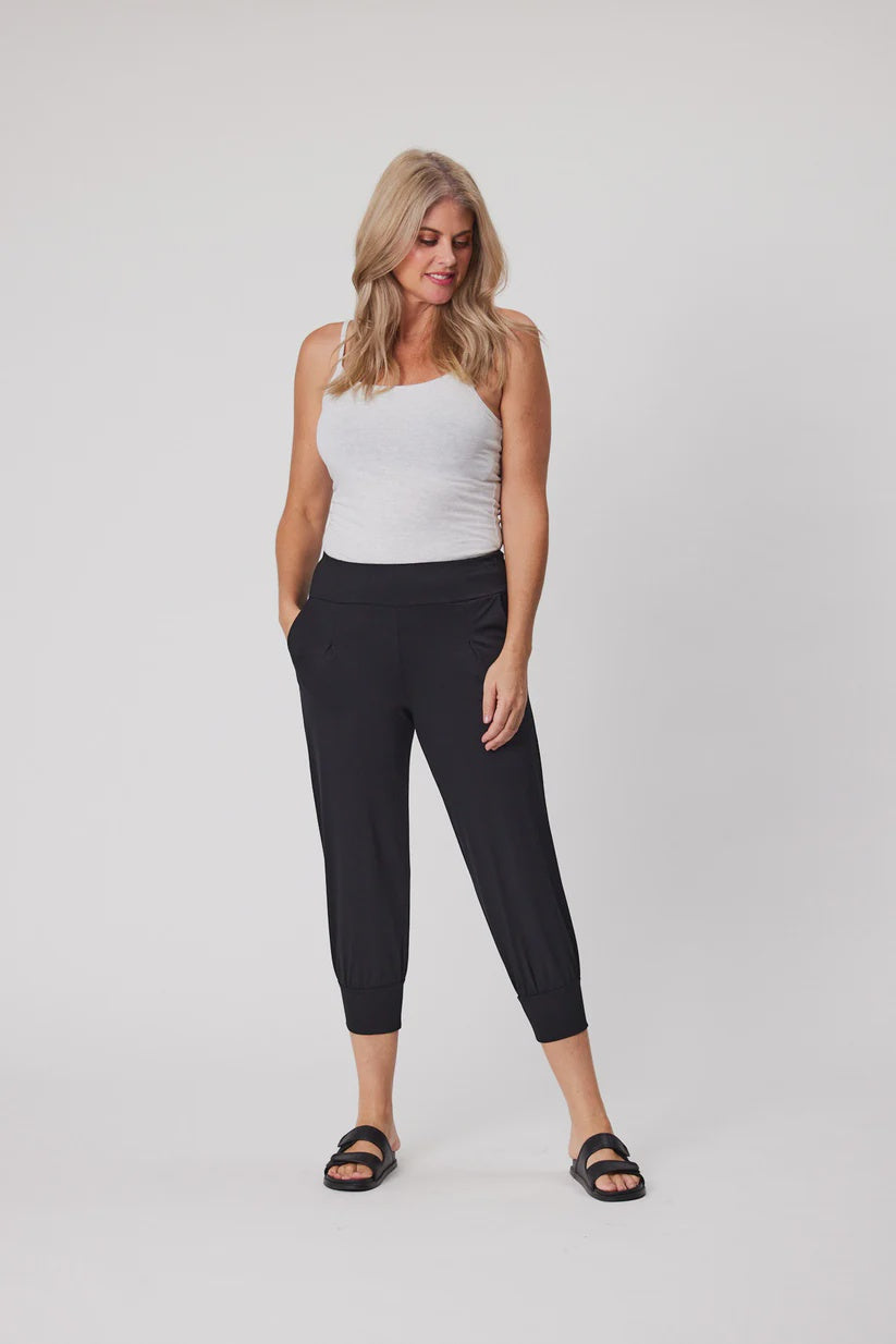 Kylie Side Pocket Harem Pant - Black