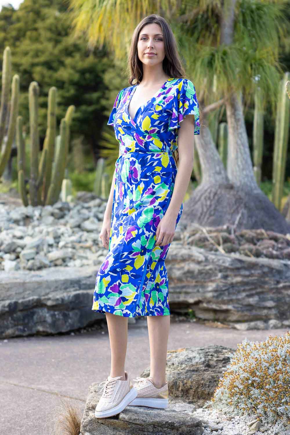 Laurel Midi Dress Blue Print
