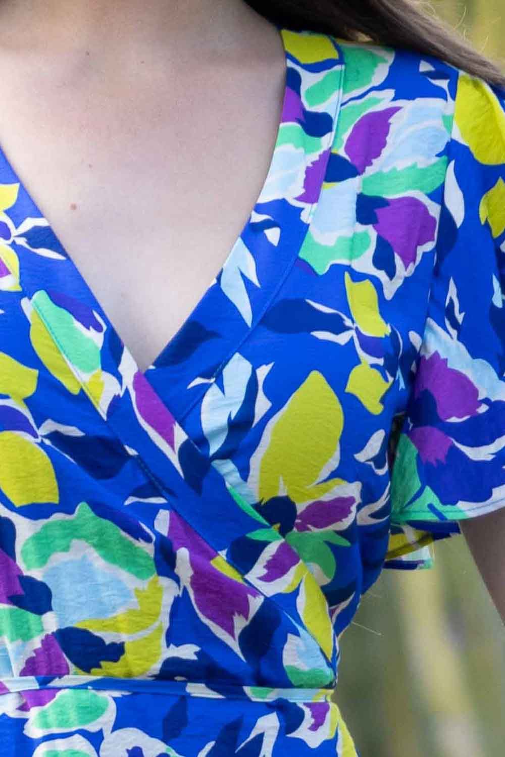 Laurel Midi Dress Blue Print
