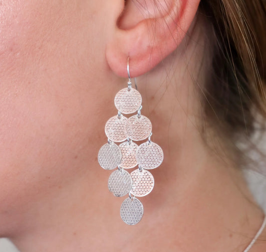 Bijoux Statement Multi Layer Disc Earrings
