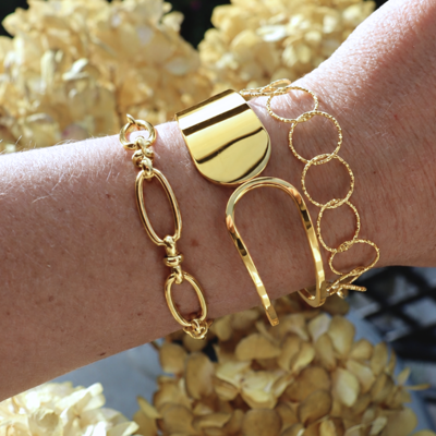 Steel Me Yellow Gold Polar Cuff Bracelet