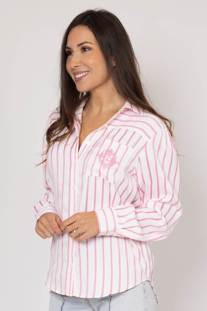 Emma Pink/White Stripe Shirt
