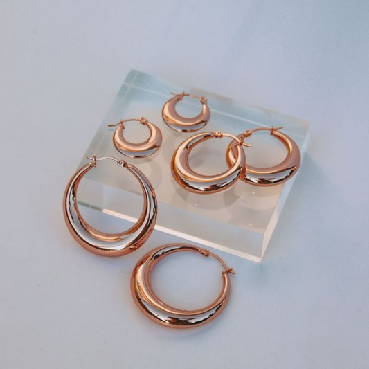 FV -Rose Gold 20mm Hollow Hoops