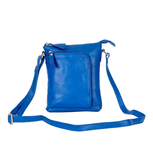 Greenwood Leather Cross-Body Bag - Royal Blue