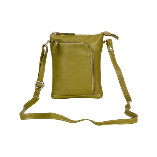 Greenwood Leather Cross Body Bag - Hazel Olive