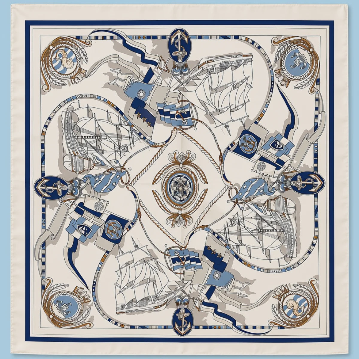 CARTER Blue Nautical Scarf