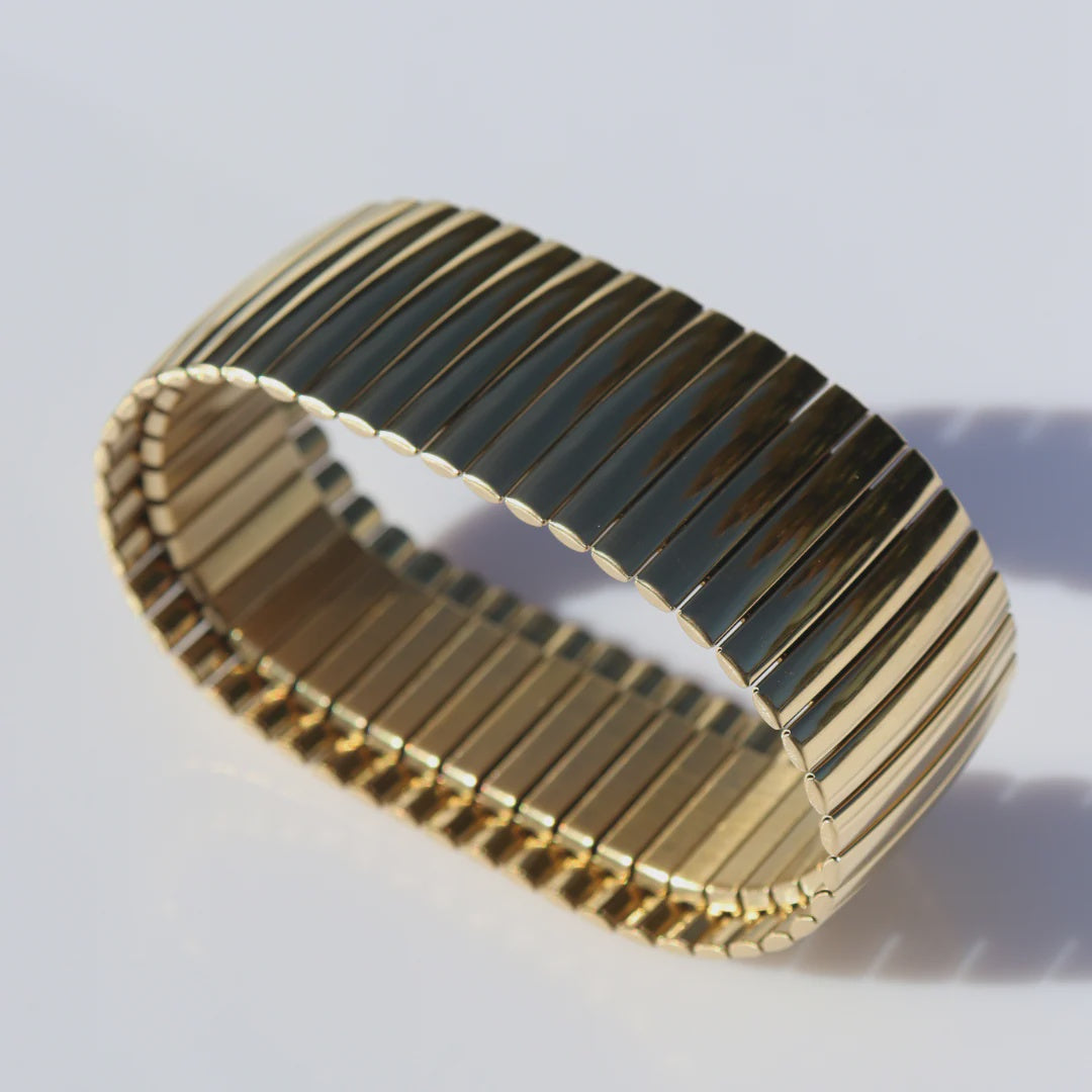 Steel Me Gold Stretchy Bracelet