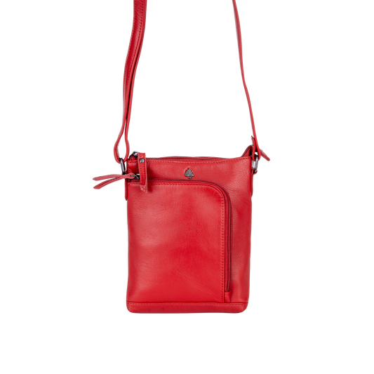 Greenwood Leather Cross-Body Bag - Red