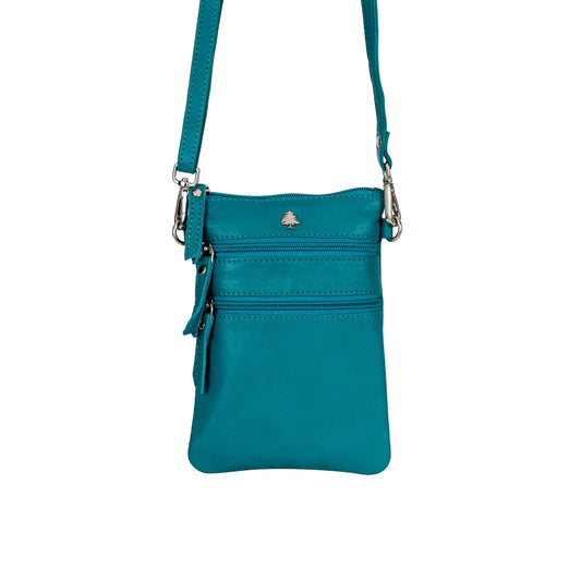 Kempsey Leather Sling Bag - Turquoise