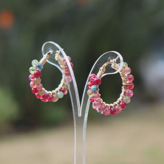 Steel Me - Pink Earrings