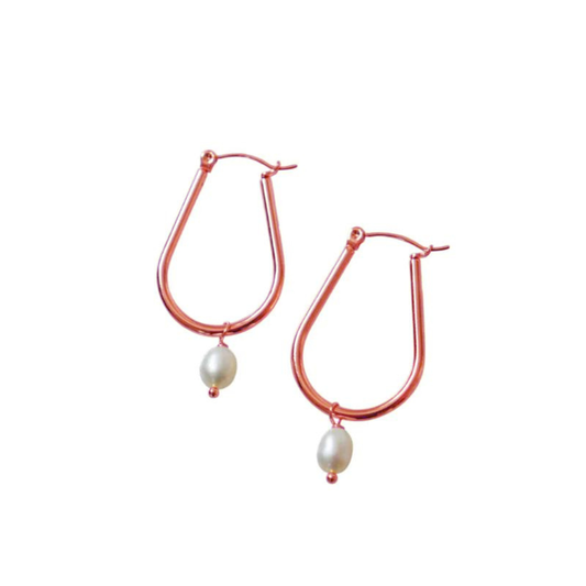 Steel Me -U- Pearl Earrings