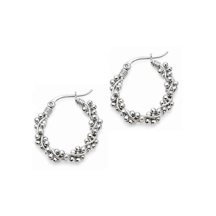 Steel Me - Steely Silver Twist Hoop Earrings