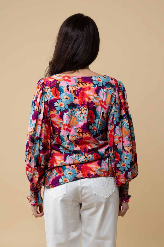 Tamara V-Neck Top - Floral