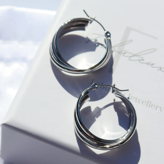 Steel Me - Triple Ring Earrings